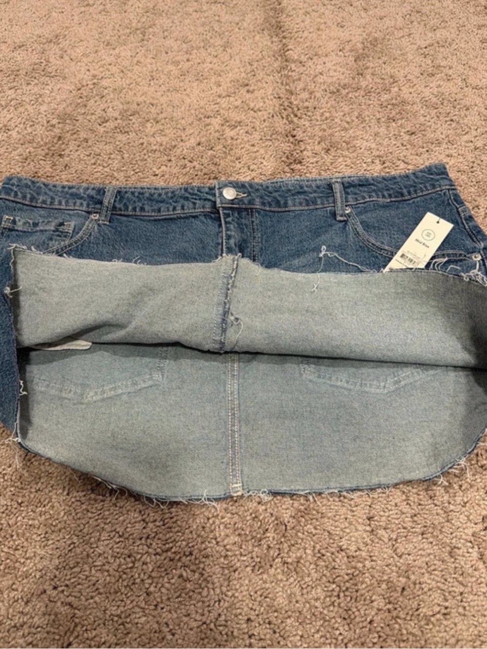 George Blue Denim Mini Skirt with Frayed Hem - Picture 7 of 7